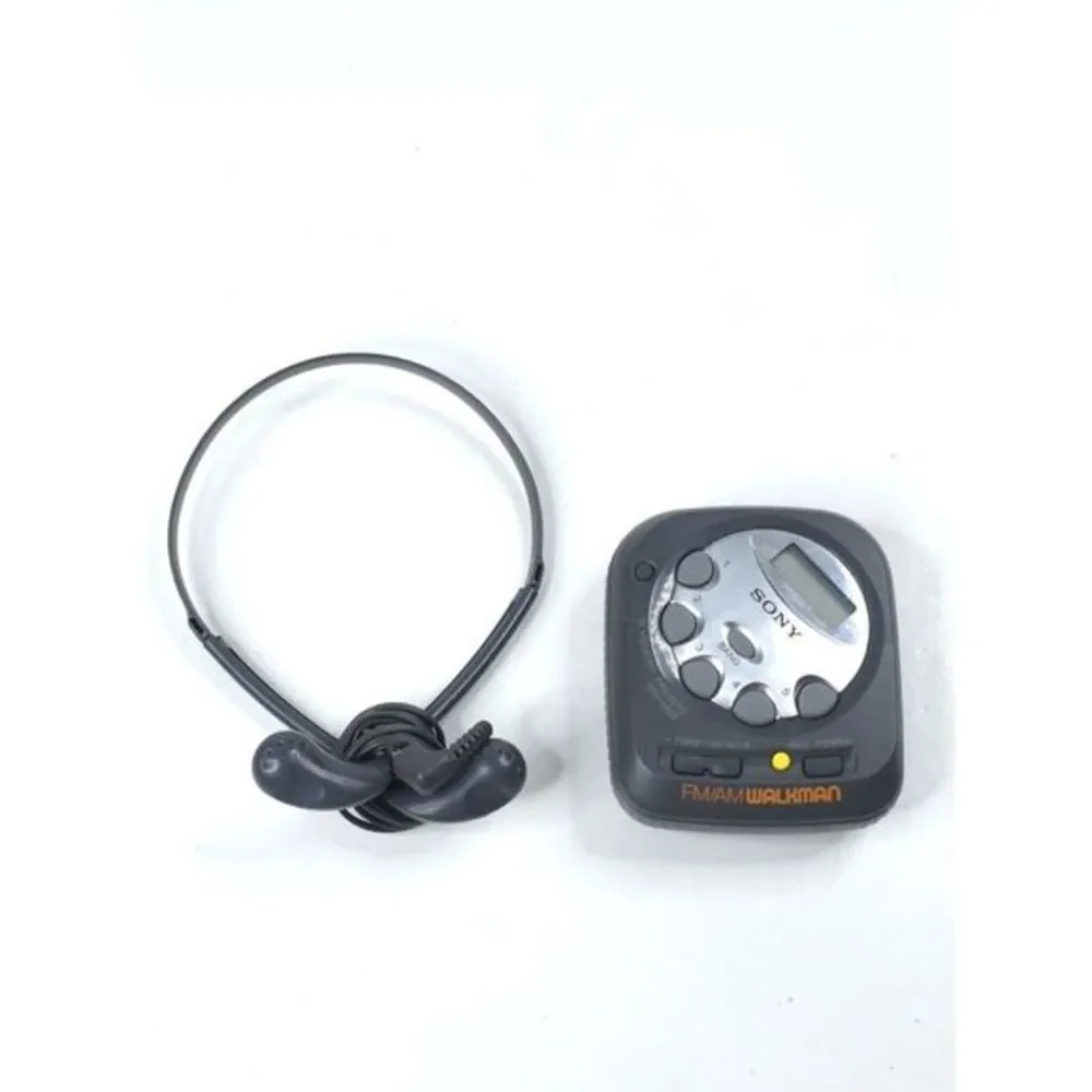 Vintage SONY WALKMAN SRF-M35 And Sony Mdr-w08‎ Headphones Tested Works 80s 90s
